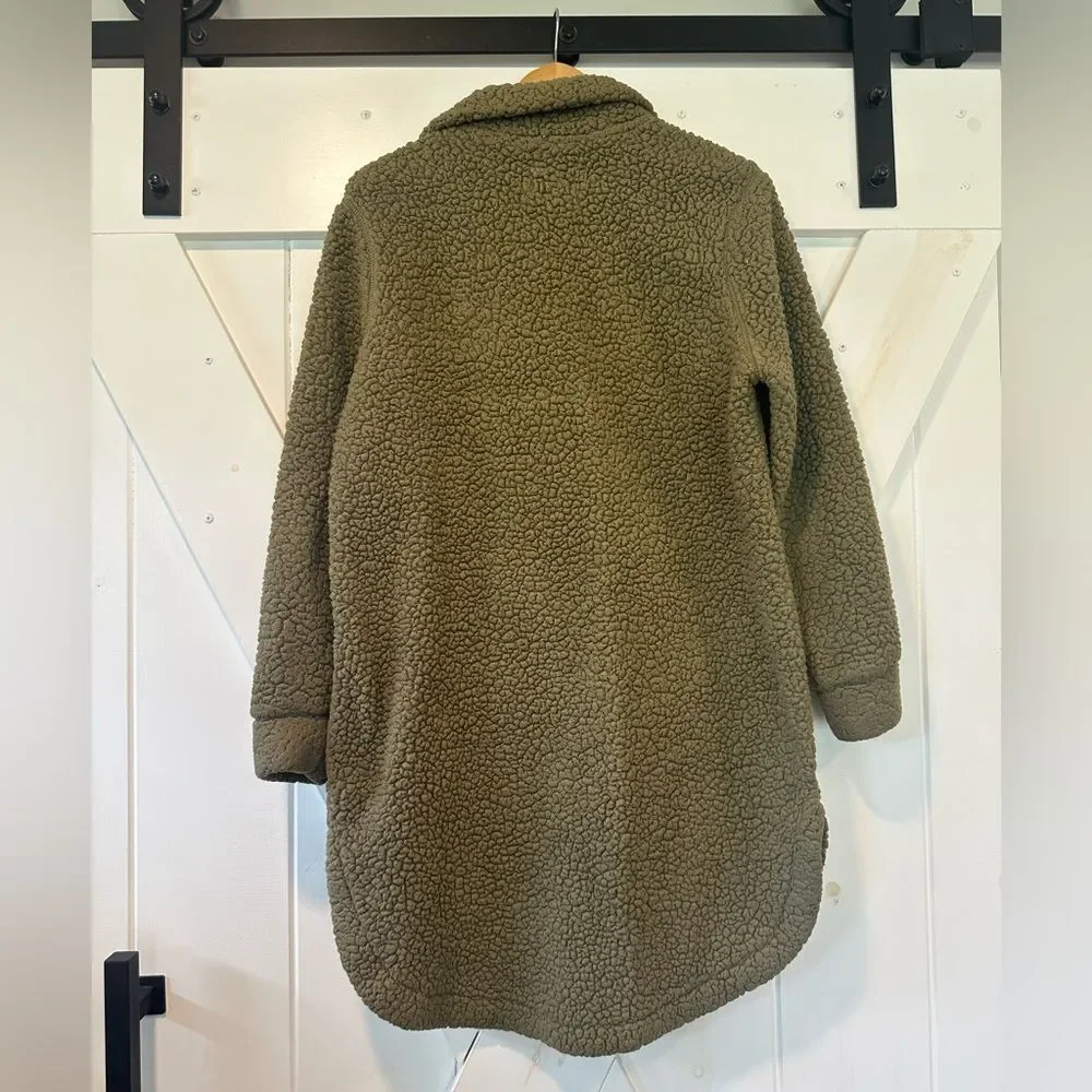 LIV Outdoor Olive / Army Green Sherpa Long Coat - Women